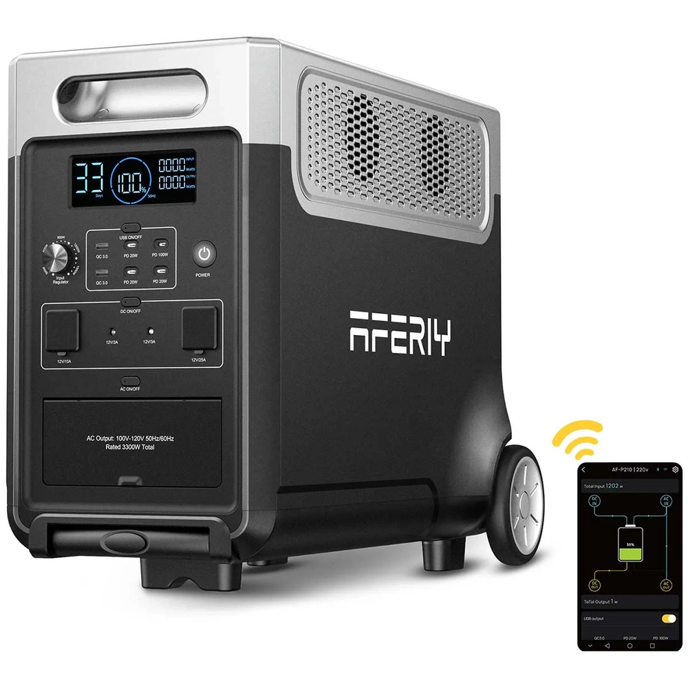 Зарядна станція Aferiy AF-P310-EC-H, 3600 Вт, 3840 Вт/год (електростанція для дому, UPS, ДЖБ)