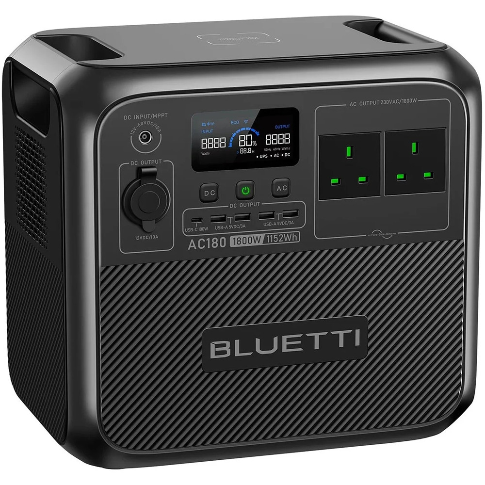 Зарядная станция Bluetti AC180, 1800 Вт, 1152 Вт/час (электростанция для дома, UPS, ИБП) UK