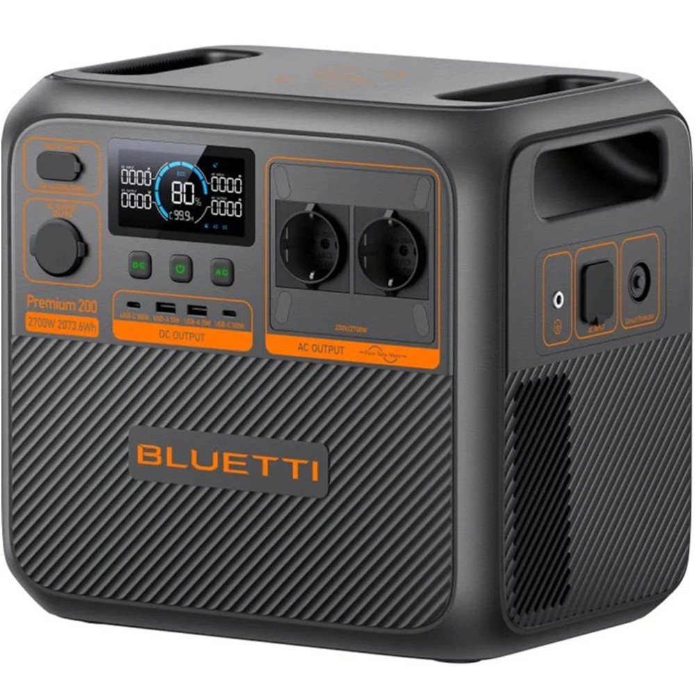Зарядна станція Bluetti Premium 200 V2, 2700 Вт, 2073 Вт*год (електростанція для дому, UPS, ДБЖ) UK, чорна