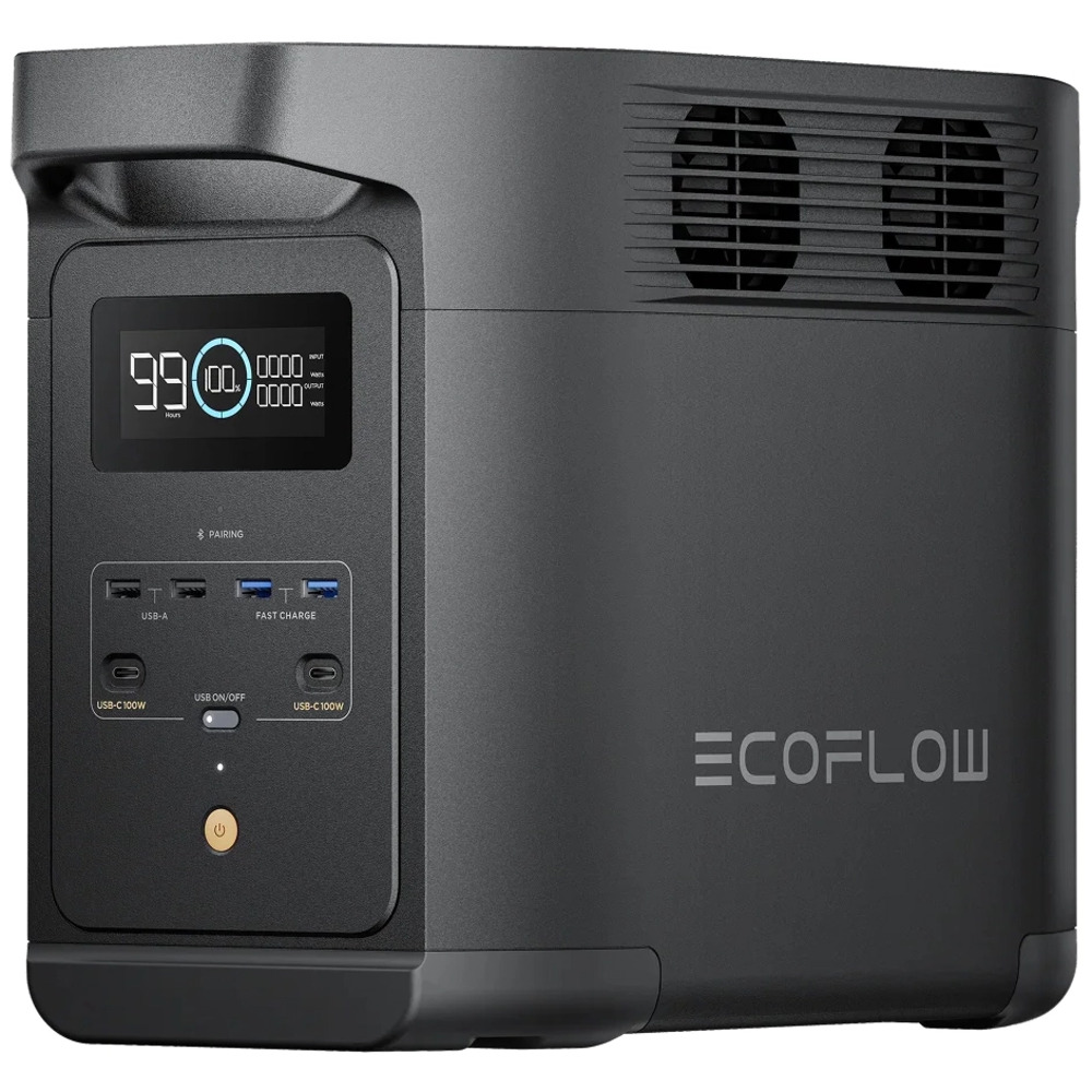 Зарядна станція EcoFlow E980 (delta 2 black), 500 Вт, 980 Вт*год (електростанція для дому, UPS, ДБЖ) International version