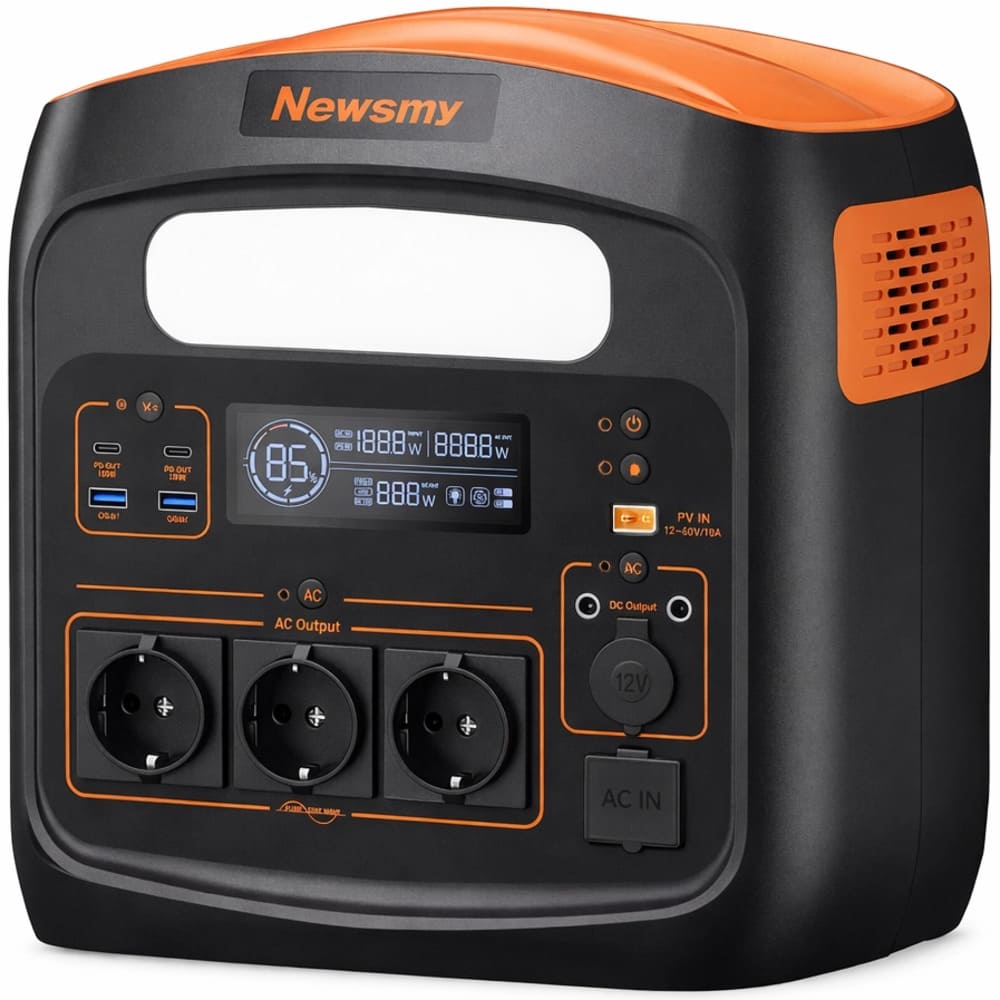 Зарядная станция NewsMy N1800, 1800 Вт, 1102.5 Вт*ч (электростанция для дома, UPS, ДЖБ)
