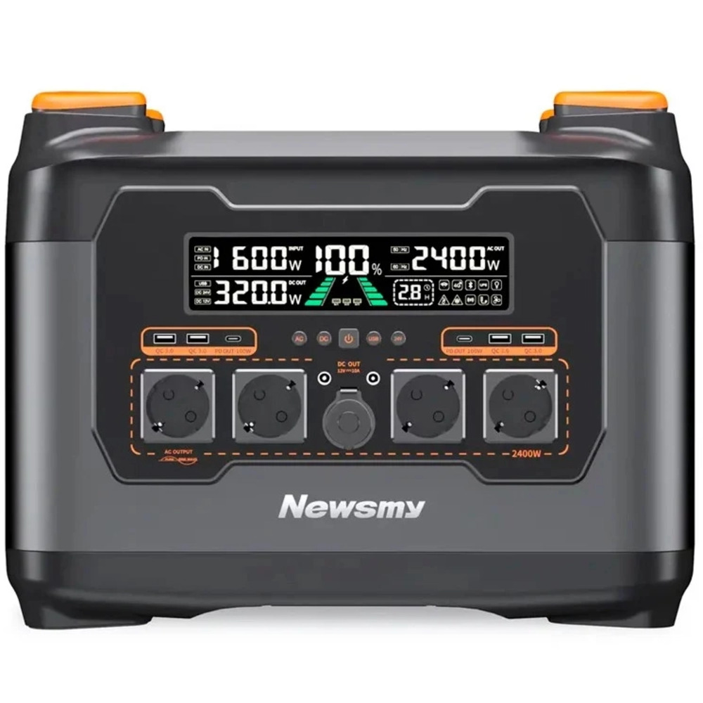 Зарядна станція NewsMy S2400A, 2400 Вт, 2048 Вт/год (електростанція для дому, UPS, ДБЖ) EU