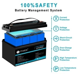 Акумулятор TTWEN LiFePO4 12V/100AH, 100A (1280W*h)