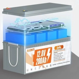 Акумулятор Alionti LiFePO4 12V/100AH, 1280W*h, 50A (літій-залізо-фосфатний акумулятор для ДБЖ (UPS))