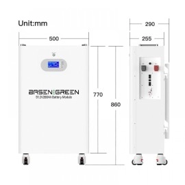 Акумулятор Basen Green LiFePO4 51,2V/280AH (14336W*h), Smart BMS, Bluetooth APP (літій-залізо-фосфатний акумулятор для ДБЖ (UPS))