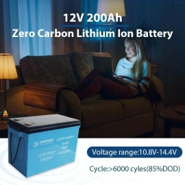 Акумулятор Dipower LiFePO4 12V/200AH (2560W*h), Smart BMS, Bluetooth APP (літій-залізо-фосфатний акумулятор для ДБЖ (UPS))