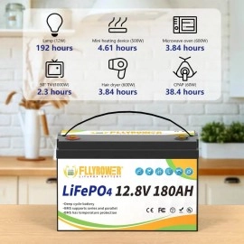 Акумулятор FlyPower LiFePO4 12V/180AH, 2304W*h (літій-залізо-фосфатний акумулятор для ДБЖ (UPS))