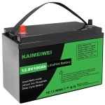 Акумулятор Kaimeiwei LiFePO4 12V/100AH, 1280W*h, 50A/100А (літій-залізо-фосфатний акумулятор для ДБЖ (UPS))