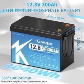 Акумулятор Kepworth LiFePO4 12V/300AH, 3840W*h (літій-залізо-фосфатний акумулятор для ДБЖ (UPS))