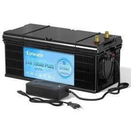 Акумулятор Kepworth LiFePO4 24V/100AH (2560W*h), Smart BMS,Bluetooth APP (літій-залізо-фосфатний акумулятор для ДБЖ (UPS))