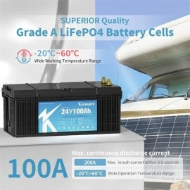 Акумулятор Kepworth LiFePO4 24V/100AH (2400W*h) (літій-залізо-фосфатний акумулятор для ДБЖ (UPS))