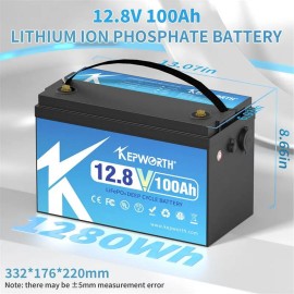 Акумулятор Kepworth LiFePO4 12V/100AH (1280W*h) (літій-залізо-фосфатний акумулятор для ДБЖ (UPS)