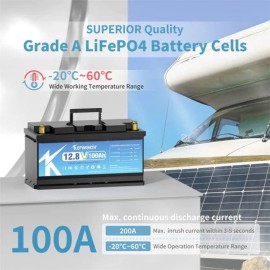 Акумулятор Kepworth LiFePO4 12V/100AH (1280W*h) (літій-залізо-фосфатний акумулятор для ДБЖ (UPS))