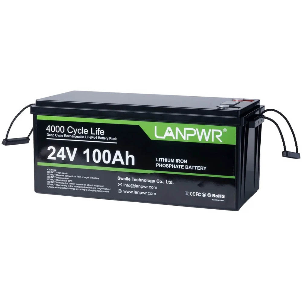 Акумулятор LanPWR LiFePO4 24V/100AH, 100A (2560W*h) (літій-залізо-фосфатний акумулятор для ДБЖ (UPS))