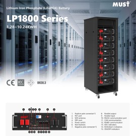 Акумулятор Must LP18-48100, LiFePO4, 51.2V 100AH, 100A/100A (5120 W*h) (Rack Mounted, літій-залізо-фосфатний акумулятор для ДБЖ (UPS))