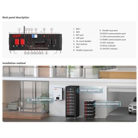 Акумулятор Must LP16-48200, LiFePO4, 51.2V 200AH, 100A/100A (10240 W*h) (W-iFi Smart BMS, літій-залізо-фосфатний акумулятор для ДБЖ (UPS))