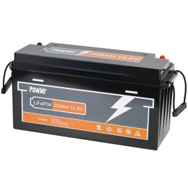 Акумулятор PowMr 12,8V/200Ah, 2560W*h, 200A (LiFePO4, для будинку, котла, сонячних батарей)