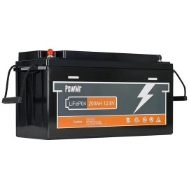 Акумулятор PowMr 12,8V/200Ah, 2560W*h, 200A (LiFePO4, для будинку, котла, сонячних батарей)