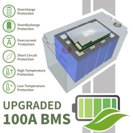 Акумулятор TCBWorth LiFePO4 12V/100AH, 1280W*h, 50A (літій-залізо-фосфатний акумулятор для ДБЖ (UPS))