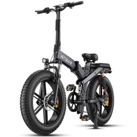 Електровелосипед фетбайк Engwe X-20 Dual Batteries (750 Вт; 14,4 А*год+7,8 А*год; 48 В), колеса 20х4", з ручкою газу, чорний