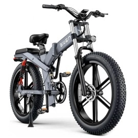 Електровелосипед фетбайк ENGWE X-26 Dual Batteries (1000 Вт; 19,2 А/год+10 А/год; 48 В), колеса 26х4", з ручкою газу, сірий