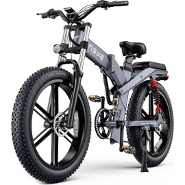 Електровелосипед фетбайк ENGWE X-26 Dual Batteries (1000 Вт; 19,2 А/год+10 А/год; 48 В), колеса 26х4", з ручкою газу, сірий