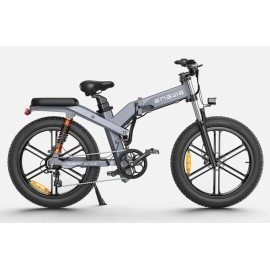 Електровелосипед фетбайк ENGWE X-26 Dual Batteries (1000 Вт; 19,2 А/год+10 А/год; 48 В), колеса 26х4", з ручкою газу, сірий