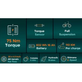 Електровелосипед Engwe Engine Pro 2.0 (750 Вт, 16 А*год, 52 В ), колеса 20", чорний