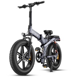 Електровелосипед фетбайк Engwe X-20 Dual Batteries (750 Вт; 14,4 А*год+7,8 А*год; 48 В), колеса 20х4", з ручкою газу, сірий