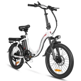 Електровелосипед Samebike CY20 (350 Вт, 12 А*год, 36 В), колеса 20", з ручкою газу, білий