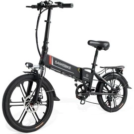 Електровелосипед SAMEBIKE 20LVXD30-II (350 Вт; 10 А/год; 48 В), колеса 20", з ручкою газу, чорний