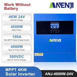 Гибридный инвертор Anenji ANJ-4000-24V, 24 В, 4000 Вт (Wi-Fi, бесперебойник, UPS, ИБП)