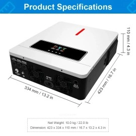 Гібридний інвертор Daxtromn AGH-6.2KW, 48 В, 120 А, 6200 Вт (безперебійник, UPS, ДБЖ)