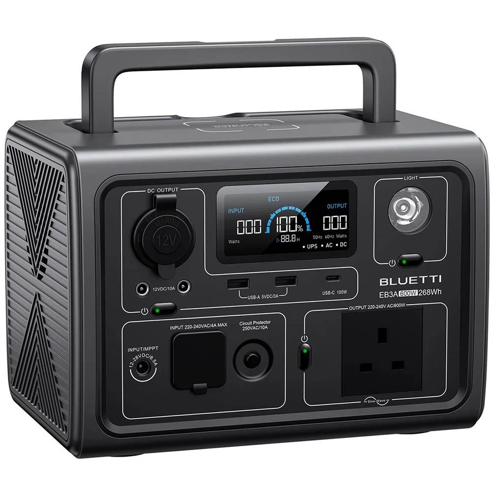 Зарядна станція Bluetti EB3A, 600 Вт, 268 Вт/год (електростанція для дому, UPS, ДБЖ) UK