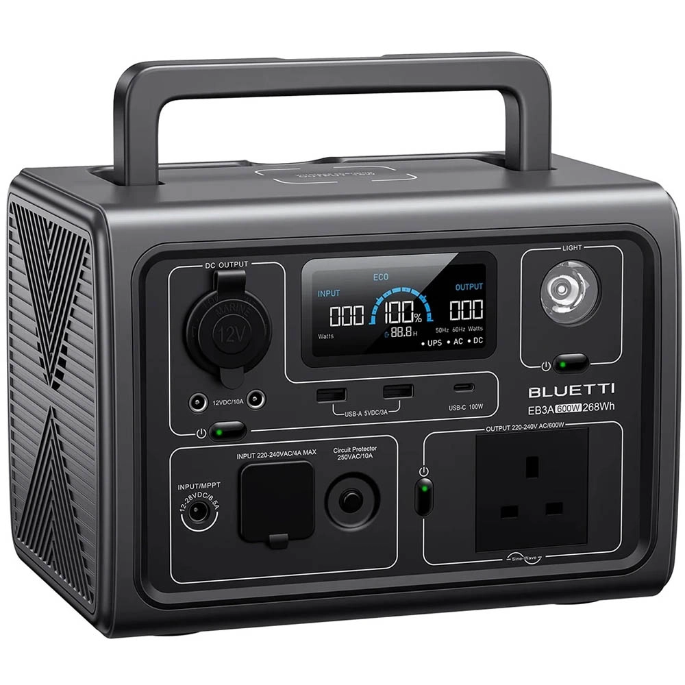 Зарядна станція Bluetti EB3A, 600 Вт, 268 Вт/год (електростанція для дому, UPS, ДБЖ) UK