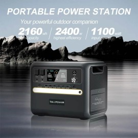 Зарядна станція TALLPOWER V2400, 2400 Вт, 2160 Вт*год (електростанція для дому, UPS, ДБЖ), сірий