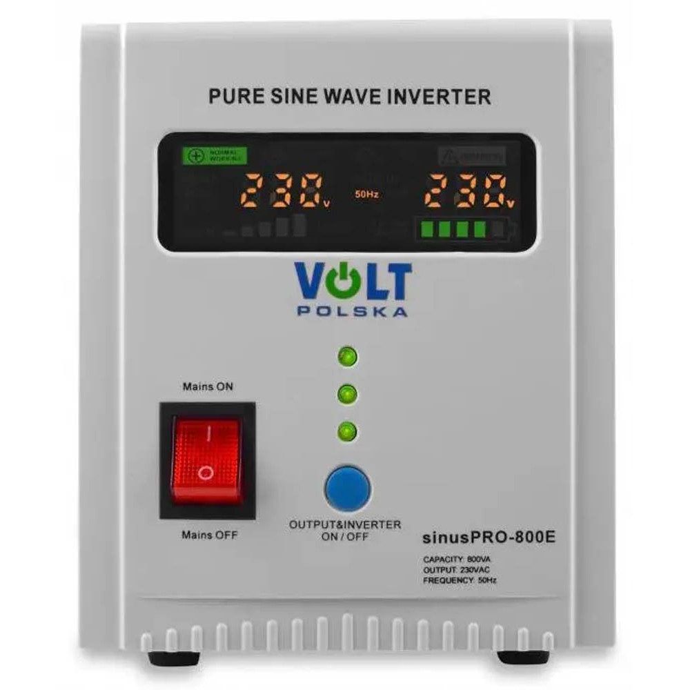 Гібридне ДБЖ/інвертор Volt Polska SINUS PRO 800 E 12/230V 500/800W (3SP080012E)