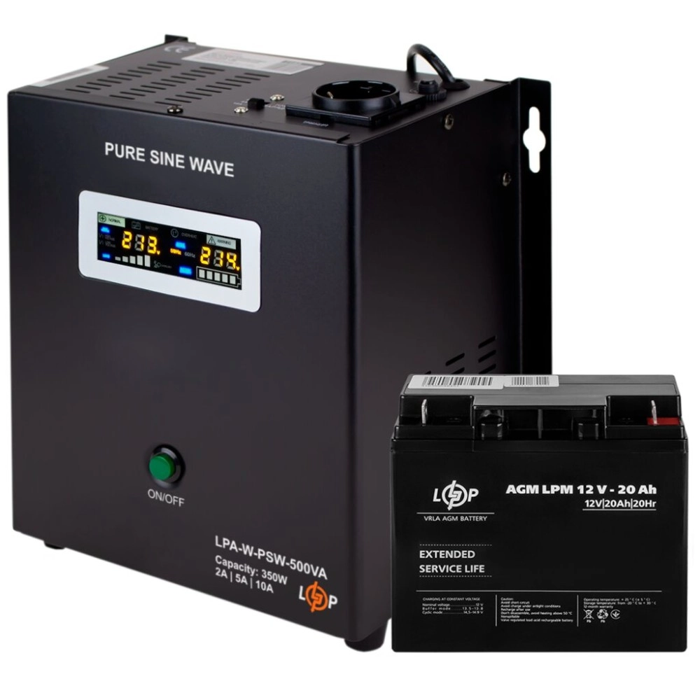 Комплект резервного живлення для котла LogicPower ДБЖ + AGM батарея (UPS A500 + АКБ AGM 270W)