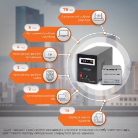 Комплект резервного живлення для котла LogicPower ДБЖ + мультигелева батарея (UPS B500 + АКБ MG 480Wh)