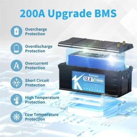 Акумулятор Kepworth LiFePO4 12V/200AH (2560W*h) (літій-залізо-фосфатний акумулятор для ДБЖ (UPS))