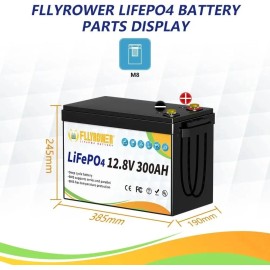 Акумулятор FlyPower LiFePO4 12V/300AH, 3840 W/h 