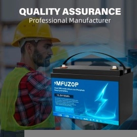 LiFePO4 12V 100Ah Акумулятор MFUZOP 1280Wh, 100A, BMS