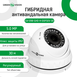 Антивандальна IP камера GV-099-IP-ME-DOS50-20 POE 5MP