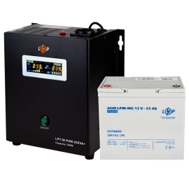 Комплект резервного живлення для котла LP (LogicPower) ДБЖ + мультигелева батарея (UPS W500 + АКБ MG 660Wh)