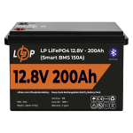 Акумулятор LP LiFePO4 12V (12,8V) - 200 Ah (2560Wh) (Smart BMS 150А) з BT пластик