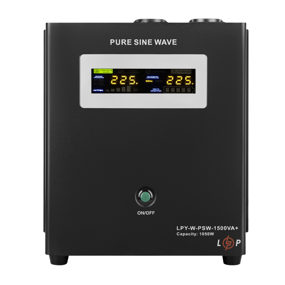 ДБЖ з правильною синусоїдою 24V LPY-W-PSW-1500VA+(1050Вт)10A/15A