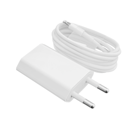 Зарядний пристрій + кабель Lightning LP АС-005 USB 5V 1A ОЕМ White