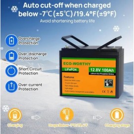 Комплект резервного автономного живлення Гібридний інвертор Daxtromn AOH-1KW, 12 В, 40 А, 1000 Вт +Акумулятор ECO-WORTHY LiFePO4 12V 100Ah з вбудованим BMS