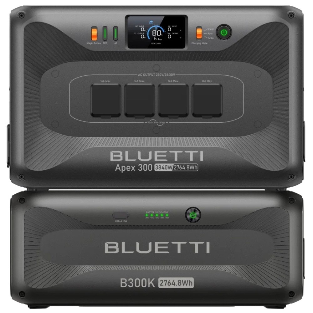 Зарядна станція Bluetti Apex 300 + B300K, 3840 Вт, 5530 Вт*год