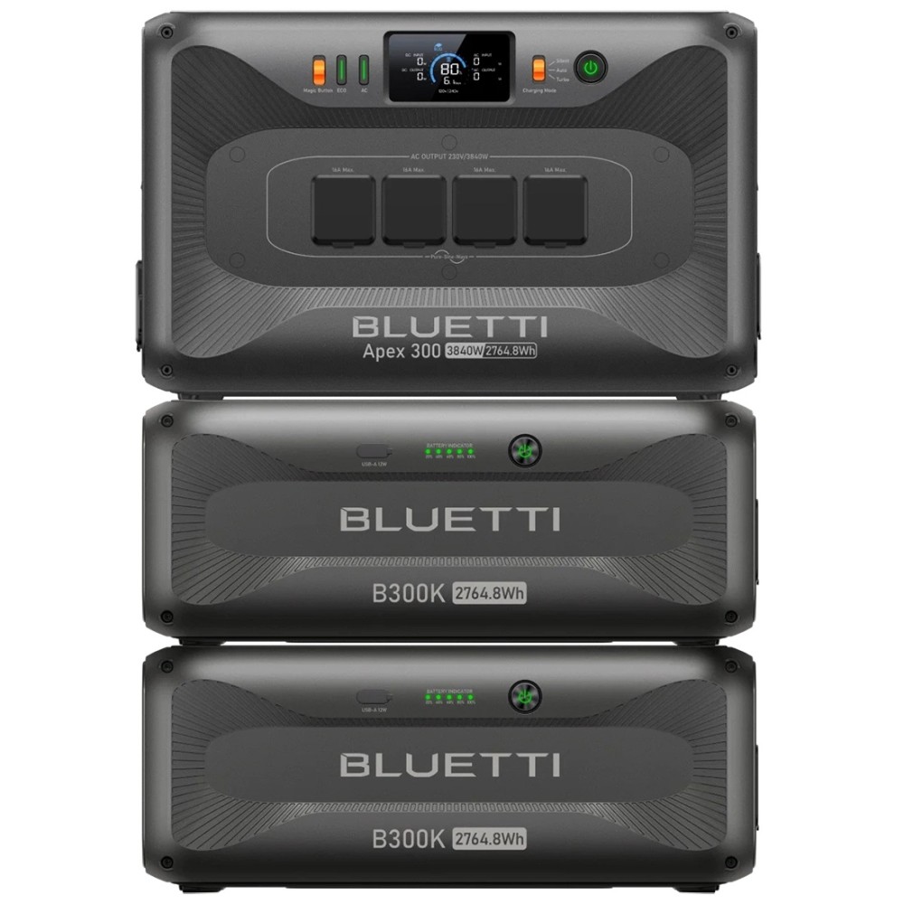 Зарядна станція Bluetti Apex 300 + 2xB300K, 3840 Вт, 8294 Вт*год